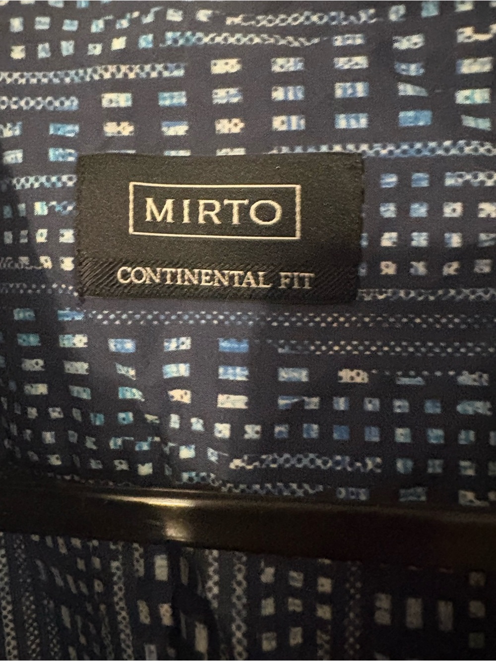 Men’s Mirto Spain Indigo Geo-Print Button-Down Shirt. Size XXL. - Picture 6 of 8